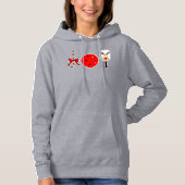 Pickleball Christmas Joy Candy Cane Reindeer Hoodie (Vorderseite)