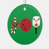 Pickleball Christmas Joy, Candy Cane, Reindeer Keramik Ornament (Links)