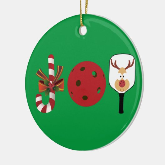 Pickleball Christmas Joy, Candy Cane, Reindeer Keramik Ornament (Links)