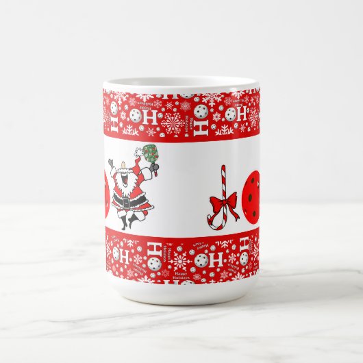 Pickleball Christmas Joy Santa Ho Ho Ho Ho Snowbal Kaffeetasse (Mittel)