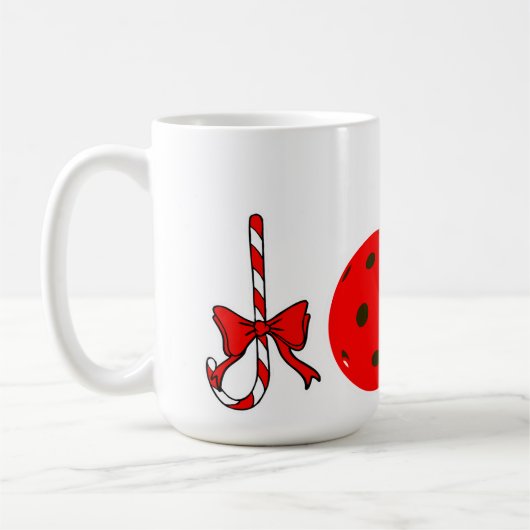 Pickleball Christmas Joy Santa Paddle Red Ball Kaffeetasse (Links)