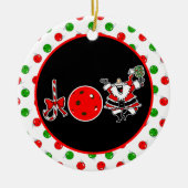 Pickleball Christmas Joy Santa Paddle Red Ball Keramik Ornament (Vorne)