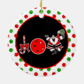 Pickleball Christmas Joy Santa Paddle Red Ball Keramik Ornament (Hinten)