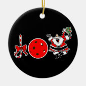 Pickleball Christmas Joy Santa Paddle Red Ball Keramik Ornament (Vorne)