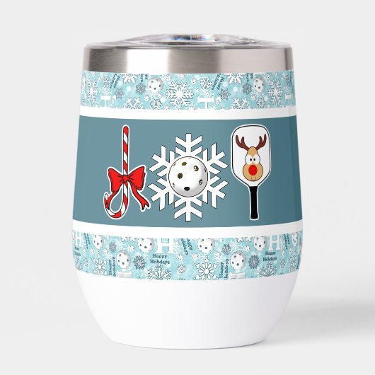 Pickleball Christmas Joy Snowflake Blue and White (Vorderseite)