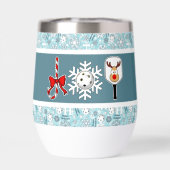 Pickleball Christmas Joy Snowflake Blue and White (Rückseite)