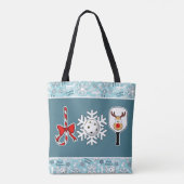 Pickleball Christmas Joy Snowflake Blue and White Tasche (Rückseite)