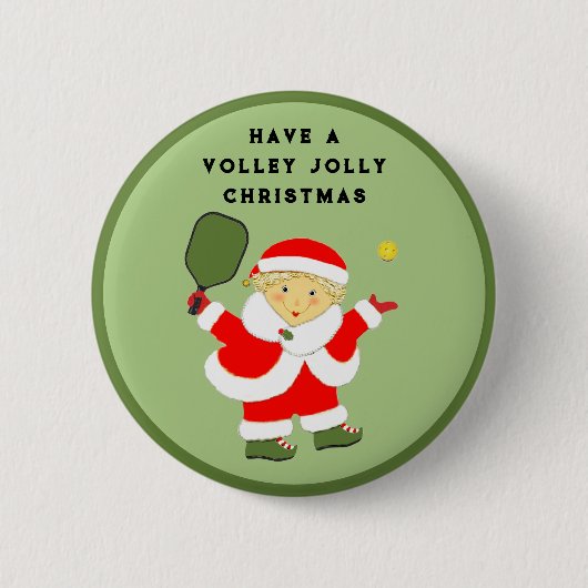 Pickleball Christmas Kleine Geschenk Button (Vorderseite)