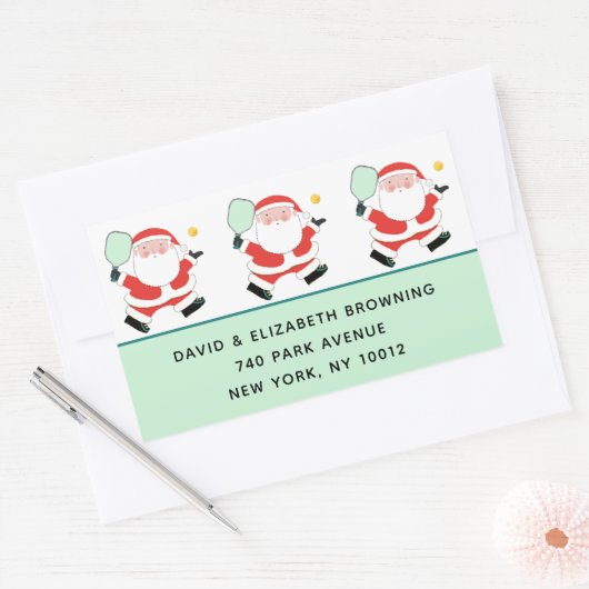 Pickleball Christmas Labels Rechteckiger Aufkleber (Umschlag)