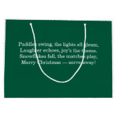 Pickleball Christmas Party Design Merry Christmas Große Geschenktüte (Rückseite)