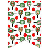 Pickleball Christmas Party Red and Green Xmas Wimpelkette (Zweite Fahne)