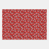 Pickleball Christmas Red Green Snowflake Ho Ho Geschenkpapier Set (Vorderseite 2)