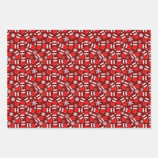 Pickleball Christmas Red Green Snowflake Ho Ho Geschenkpapier Set (Vorderseite 2)