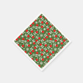 Pickleball Christmas Red Green Snowflakes Ho Ho Ho Serviette (Ecke)