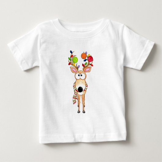 Pickleball Christmas Reindeer Baby T-shirt (Vorderseite)