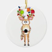 Pickleball Christmas Reindeer Keramik Ornament (Vorne)