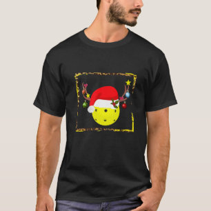 Pickleball Christmas Rentier Weihnachtsmannmütze T-Shirt