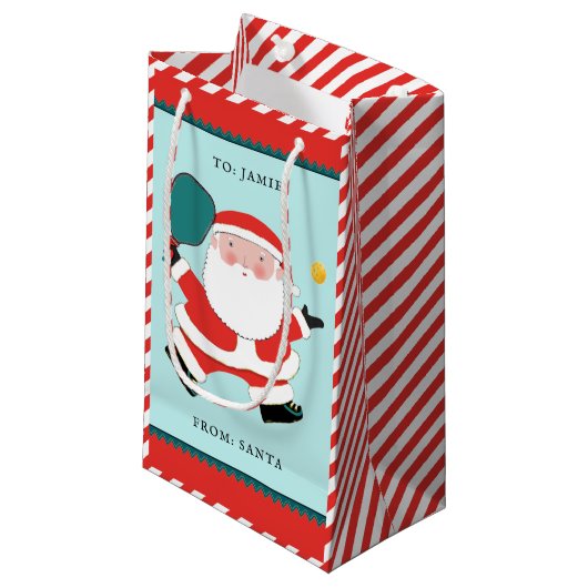 Pickleball Christmas Small Geschenktasche Kleine Geschenktüte (Vorderseite Schrägansicht)
