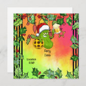 Pickleball Christmas Thema Einladung (Vorne/Hinten)