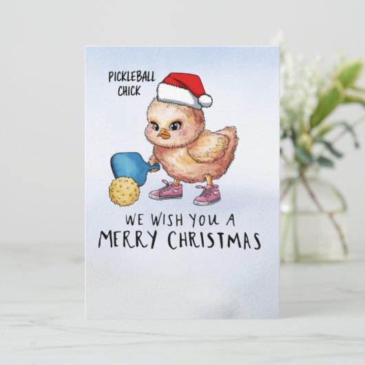 Pickleball Christmas Thema Feiertagskarte (Stehend Vorderseite)