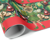 Pickleball Christmas Thema Geschenkpapier (Rolleneckpunkt)