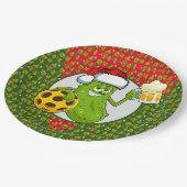 Pickleball Christmas Thema Pappteller (Schrägansicht)