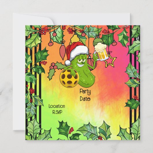 Pickleball Christmas Thema Save The Date (Vorderseite)