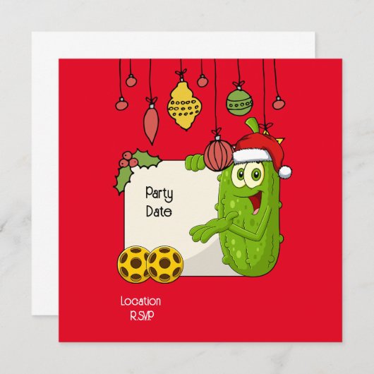 Pickleball Christmas Thema Save The Date (Vorne/Hinten)