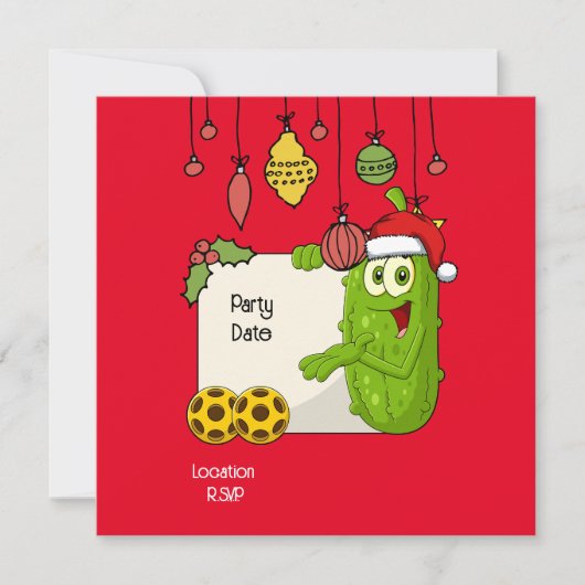 Pickleball Christmas Thema Save The Date (Vorderseite)