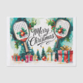 Pickleball Christmas Thema Seidenpapier (Vorderseite)