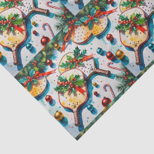 Pickleball Christmas Thema Seidenpapier (Ausschnitt)