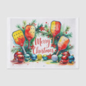 Pickleball Christmas Thema Seidenpapier (Vorderseite)