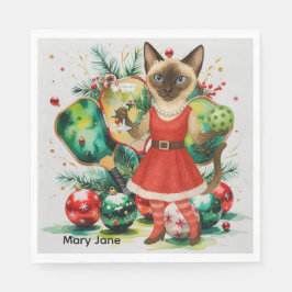 Pickleball Christmas Thema Serviette