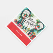 Pickleball Christmas Thema Serviette (Ecke)