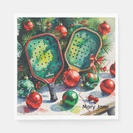 Pickleball Christmas Thema Serviette