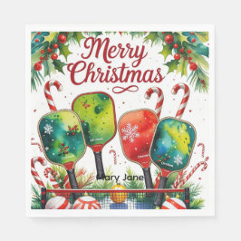 Pickleball Christmas Thema Serviette
