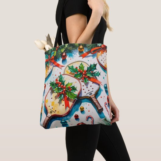 Pickleball Christmas Thema Tasche (Von Nahem)