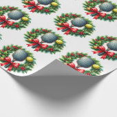 Pickleball Christmas themed Geschenkpapier (Ecke)