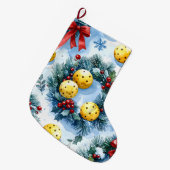Pickleball Christmas themed Großer Weihnachtsstrumpf (Vorderansicht (hängend))
