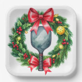 Pickleball Christmas themed  Pappteller (Vorderseite)