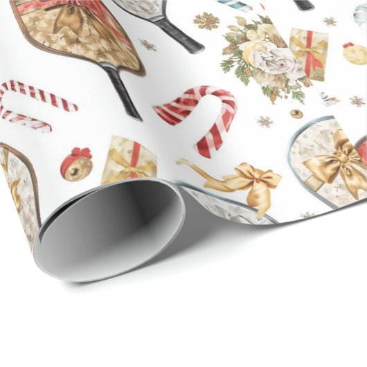 Pickleball Christmas themed with Paddle Geschenkpapier (Rolleneckpunkt)