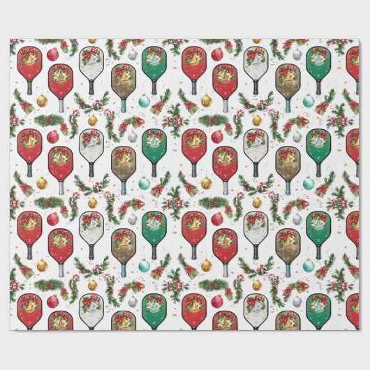 Pickleball Christmas themed with Paddle Geschenkpapier (Flach)