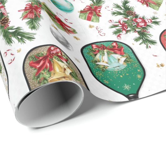 Pickleball Christmas themed with Paddle Geschenkpapier (Rolleneckpunkt)