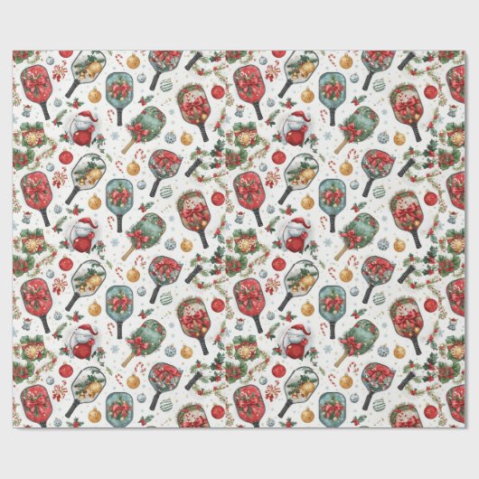 Pickleball Christmas themed with Paddle  Geschenkpapier (Flach)