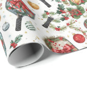 Pickleball Christmas themed with Paddle Geschenkpapier (Rolleneckpunkt)