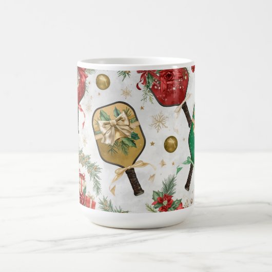 Pickleball Christmas themed with Paddle  Kaffeetasse (Mittel)