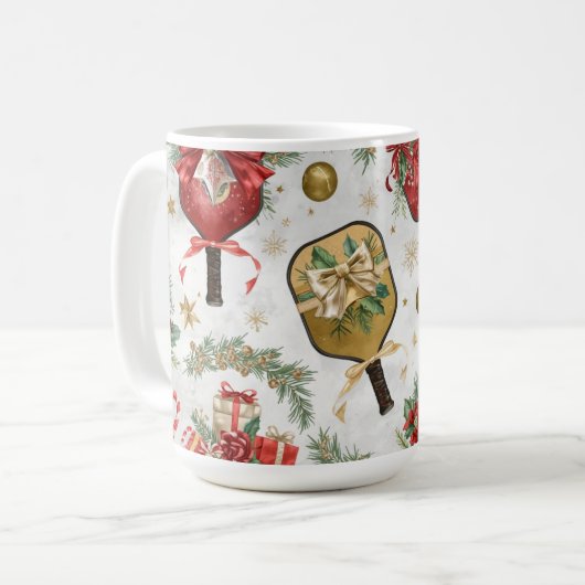 Pickleball Christmas themed with Paddle Kaffeetasse (Vorderseite Links)