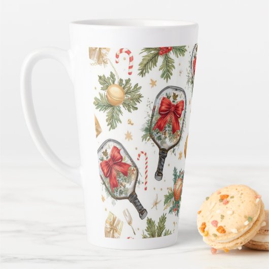 Pickleball Christmas themed with Paddle Milchtasse (Beispiel)