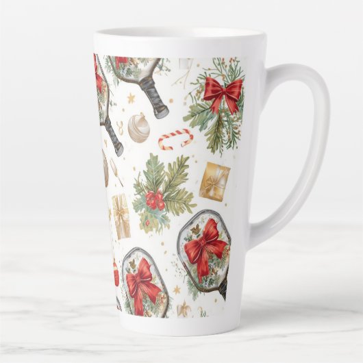 Pickleball Christmas themed with Paddle Milchtasse (Rechts)