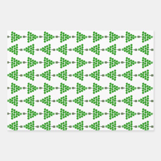 Pickleball Christmas Tree Deck the Halls Red Green Geschenkpapier Set (Vorderseite 2)